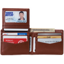 Alpine Swiss Mens Genuine Leather Wallet Passcase Bifold  RFID Safe 2 ID Windows UPC