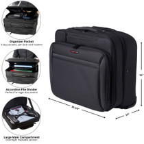 Alpine Swiss Rolling Briefcase Wheeled Overnight Carry on Bag up to 15.6” Laptop UPC
