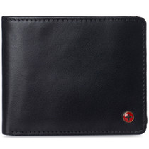 Alpine Swiss Mens RFID Protected Leather Wallet Center Flip Commuter Bifold 2 ID Size