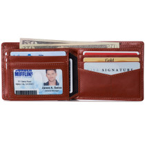 Alpine Swiss Mens Commuter RFID Bifold Wallet 2 ID Windows Divided Bill Section UPC