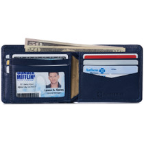 Alpine Swiss Mens Commuter RFID Bifold Wallet 2 ID Windows Divided Bill Section UPC