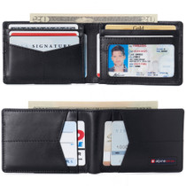 Alpine Swiss Mens Slimfold Wallet RFID Blocking Genuine Leather Thin Bifold FPW Size