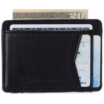 Alpine Swiss Men RFID Safe Minimalist Front Pocket Wallet Leather Thin Card Case Size