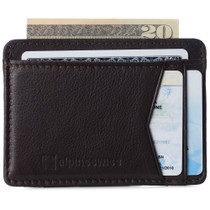 Alpine Swiss Men RFID Safe Minimalist Front Pocket Wallet Leather Thin Card Case UPC