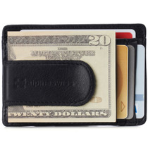 Alpine Swiss Mens RFID Money Clip Leather Minimalist Wallet Card Case ID Window Size
