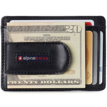 Alpine Swiss Mens RFID Safe Money Clip Wallet Minimalist ID Window Card Case FPW Size