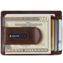 Alpine Swiss Mens RFID Safe Money Clip Wallet Minimalist ID Window Card Case FPW UPC