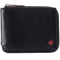 Alpine Swiss Logan Zipper Bifold Wallet | All-Around Zip Closure | 13 Card Slots 2 Bill Sections | RFID Protected Premium Leather | Gift Box Size