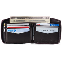 Alpine Swiss Zipper Bifold Wallet for Men Women RFID Protected Genuine Leather UPC