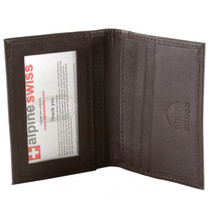 Alpine Swiss Thin Front Pocket Wallet Business Card Case 2 ID Window 6 Card Slot UPC