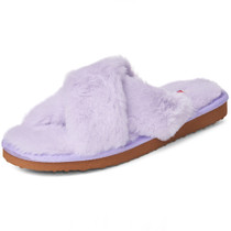 Alpine Swiss Fiona Womens Fuzzy Fluffy Faux Fur Slippers Memory Foam Indoor House Shoes