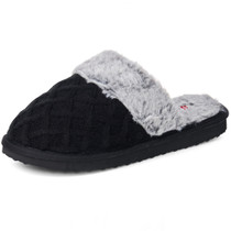 Alpine Swiss Womens Cable Knit Faux Fur Scuff Slippers Memory Foam House Shoes Size
