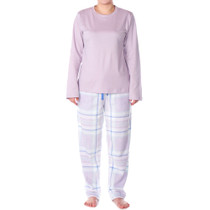 Alpine Swiss Womens Pajama Set PJ Long Sleeve Top Fleece Pants Lounge Sleepwear Size
