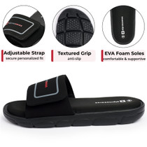 Alpine Swiss Gabe Men's Cloud Slide Sandals | Ultra-Comfortable Shock-Absorbing Foam Insole with Arch Support | Adjustable Strap Waterproof Anti-Slip Traction | Great for Recovery Gym Shoes