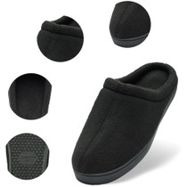 Alpine Swiss Mens Memory Foam Fleece Clog Slippers Wide Warm Slip On House Shoes UPC