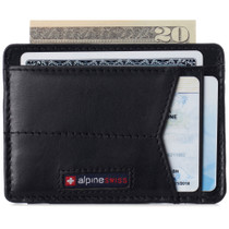 Alpine Swiss Men RFID Safe Minimalist Front Pocket Wallet Small Slim Card Holder Size