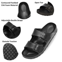 Alpine Swiss Mens Double Strap EVA Slide Sandals Sole Flat Casual Comfort Shoes UPC