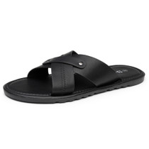Alpine Swiss Saul Mens Vegan Leather Slide Sandals Dressy Indoor Outdoor Shoes Size