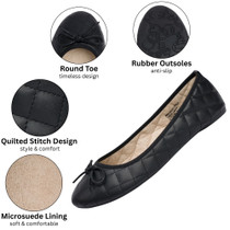 Alpine Swiss Women’s Aster Ballet Flats Patent Leather Slip-On Shoes Quilted Pillow Stitch Rounded Toe Everyday Comfortable Fashion Footwear UPC