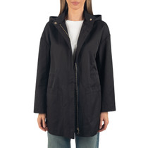 Alpine Swiss Lorie Womens Rain Jacket Removable Hood Long Rain Coat Trench Coat Windbreaker