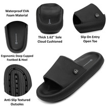 Alpine Swiss Omar Mens Slides Pillow Slippers Ultra Cushioned Cloud Slide Sandal UPC