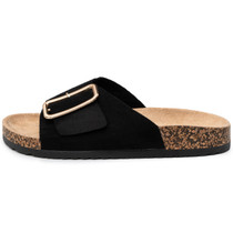 Alpine Swiss Heidi Women's Slide Sandals | Comfortable Cork Footbed | Arch Support Adjustable Buckle Vegan Suede | Anti-Slip Shoes for Summer & Beach UPC
