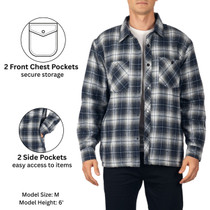 Alpine Swiss Josh Mens Fleece Flannel Jacket Warm Snap Button Plaid Shacket UPC