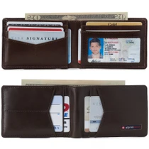 Alpine Swiss Delaney Slim Bifold Wallet | Front Pocket Wallet | 8 Card Slots ID Window | Outside Card Slot| RFID Protected Premium Leather | Gift Box