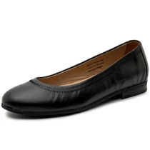 Alpine Swiss Wendy Womens Leather Ballet Flats Classic Round Toe Slip On Shoes Comfortable Professional Dressy Work Flats
