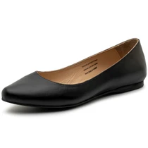 Alpine Swiss Julia Womens Leather Pointed Toe Ballet Flats Comfortable Slip On Shoes Business Casual Dressy Work Flats