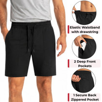 Alpine Swiss Andres Mens Athletic Running Shorts 7” Inseam Quick Dry Workout Lightweight Gym Shorts Zipper Pockets