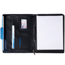 Alpine Swiss Leather Zippered Writing Pad Portfolio Business Briefcase Organizer Size
