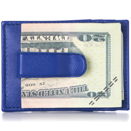 SIGNATURE MONEY CLIP HOLDER in Genuine Leather Grey