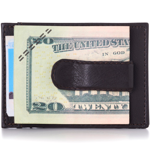 Buy SOTANIA BRAND Slim Genuine Leather Money Clips Mens Wallets slim Front  Pocket Card Holder Minimalist Gift for Mens RFID Blocking Gift Box at