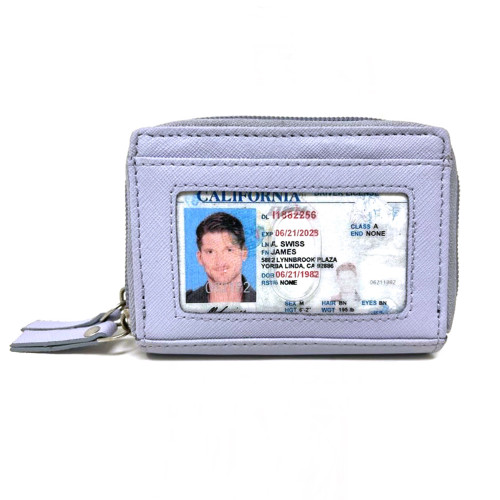 RFID Double Zip Accordion Credit Card Holder