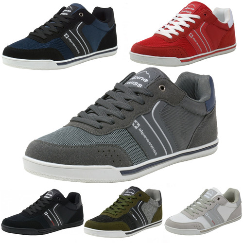 Alpine Swiss Liam Mens Fashion Sneakers Suede Trim Low Top Lace Up Tennis Shoes Size