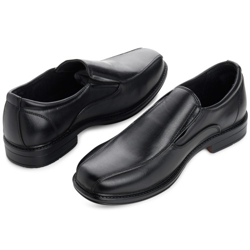 white christmas dresses The Meram Black Leather Tassel Slip-On Loafer Men Shoe [EU-46 & US-13]