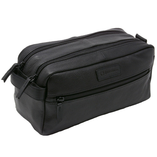 AlpineSwiss Sedona Toiletry Bag Genuine Leather Shaving Kit Dopp Kit Travel Case Size