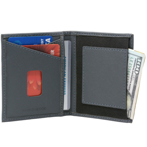 Genuine Leather RFID Double Card Holder Wallet Wholesale