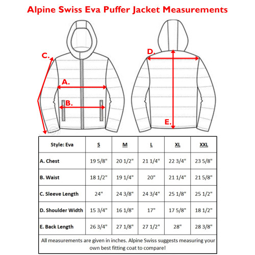 alpine swiss puffer jacket