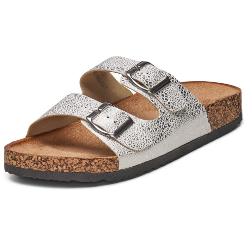 Alpine Swiss Women's Double Strap Slide Sandals