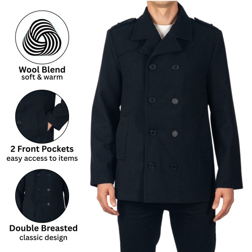 double breasted peacoat mens