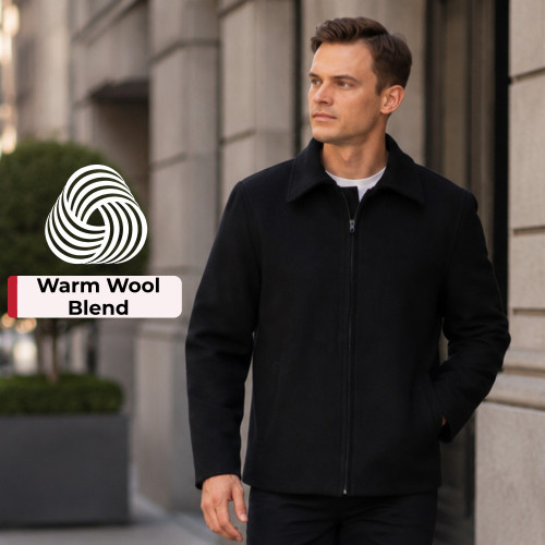 Alpine Swiss Grant Mens Wool Blend Jacket Classic Zip Up Coat
