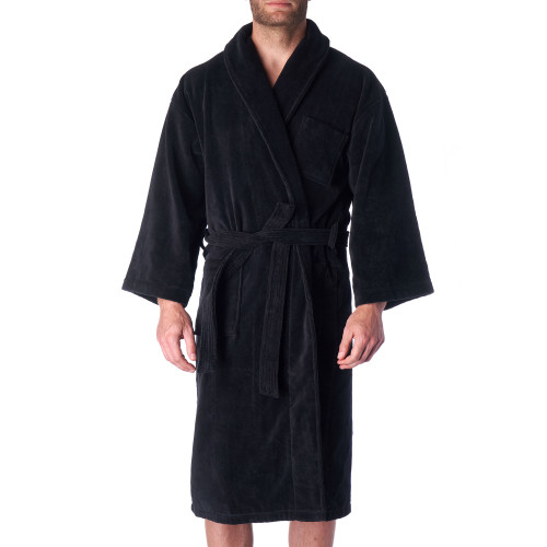 mens cotton velour dressing gown