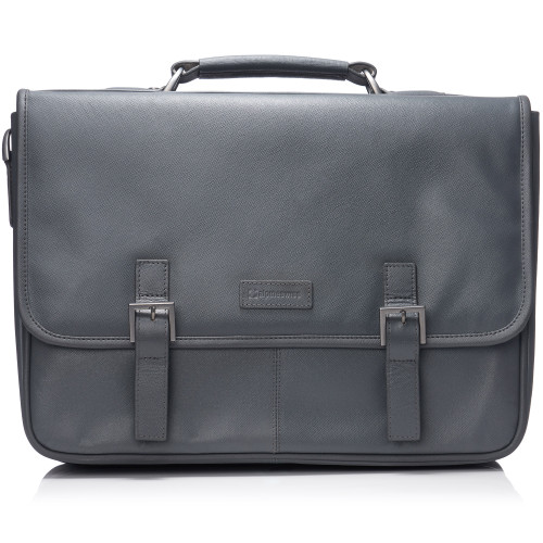 Alpine Swiss Genuine Leather 15.6” Laptop Briefcase Flap Over Messenger Bag