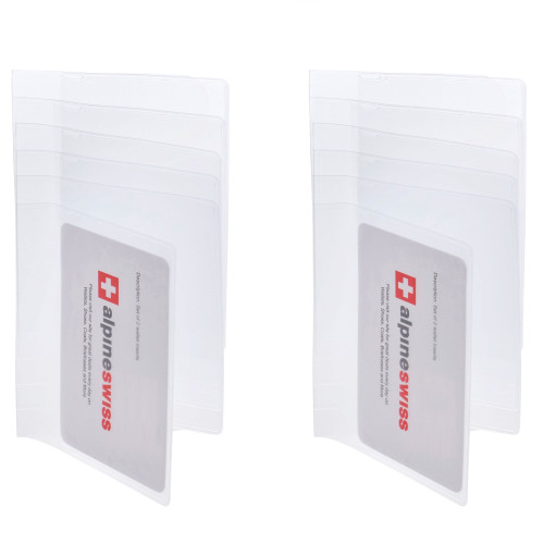 Alpine Swiss Set of 2 Checkbook Plastic Insert 6 Page Card Holder Picture Window Size