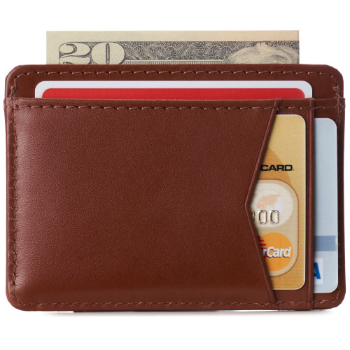 Alpine Swiss Harper Mens RFID Slim Front Pocket Wallet Magnetic Money Clip  ID Card Holder Leather Olive