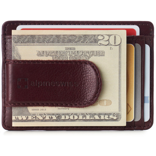 Alpine Swiss RFID Dermot Money Clip Front Pocket Wallet For Men Leather  Comes in a Gift Box Olive