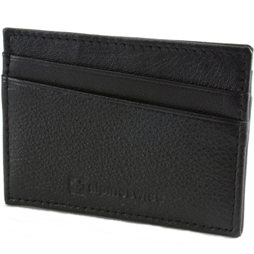 Leather Slim Card Holder, Tiny Small Credit Card Wallet ID Case for Men &  Women (Black)