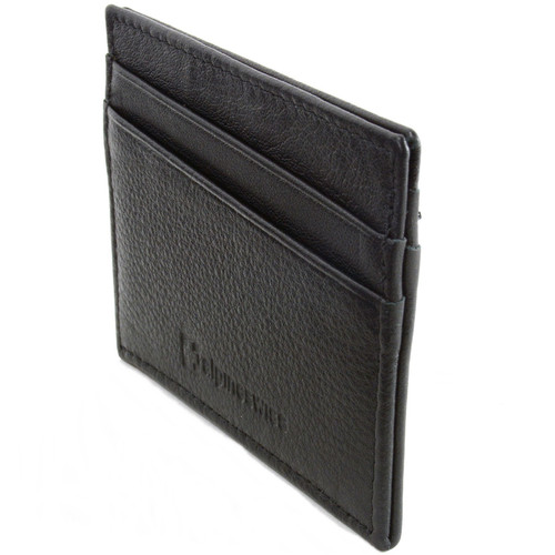 Alpine Swiss Men Rfid Safe Minimalist Front Pocket Wallet Leather Thin Card Case, Size: One size, Black